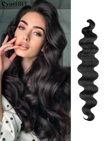 24inch 1pc/Pack Synthetic Hair Extensions Natural Long Body Wave Crochet Wave Hair Curly Hair Black Brown Black Ombre Brown Pink Chocolate Brown Multicolor For Women Used Daily Holiday Party And Music Festival