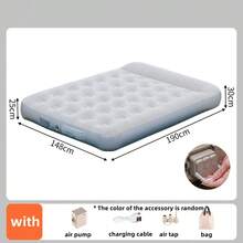 全新充气床垫内置泵自充气垫户外帐篷充气床双人睡垫适用于露营或室内 - 彩色 - 查看 9