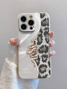 创意时尚可爱蛇白色喷漆穿孔直边防摔手机壳适用于 、G Galaxy、Redmi 10/9/Note9/12C/Note11Pro/Note8Pro 保护套 - 彩色 - 查看 3