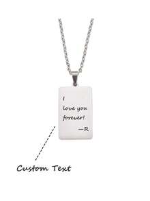 1 Pieza Collar con Firma Manuscrita, Collar Personalizado Multiletras, Personalizable con tu Autógrafo - Collar Conmemorativo - Joyería con Mensaje Manuscrito, Dorado, Elegante, Colorido, Vintage, Sencillo, Unisex, Casual, Lindo, Personalizado, Único - Multicolor - Ver 11