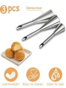 1 cái/3 cái Đầu phun kem trang trí, Đầu phun kem trang trí dài bằng thép không gỉ, Dụng cụ trang trí bánh ngọt nhỏ, Đầu phun kem làm bánh, Đầu phun kem bằng thép không gỉ, Đầu phun kem trang trí cho làm bánh, Đầu phun kem trang trí, Đầu phun kem trang trí dài bằng thép không gỉ - Nhiều màu - Xem 5