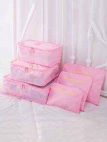 6pcs/Set Travel Luggage Organizer Set - Packing Cubes, Toiletry Bag, Compression Pouches, Garment Bags, Cosmetic Bag, Shoe Bag. Suitable For Cosmetics, Skincare, Makeup, Stationery, Electronics, Holiday Gifts - Blue Flowers - View 17