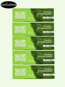 2000 张/50 册 - 卷烟纸 11/4 卷烟纸 - 绿色未漂白卷烟纸 - 天然阿拉伯胶卷烟纸 - 44*78 毫米绿色卷烟纸 - 经典超薄卷烟纸燃烧顺畅。 - 綠色 - 查看 13