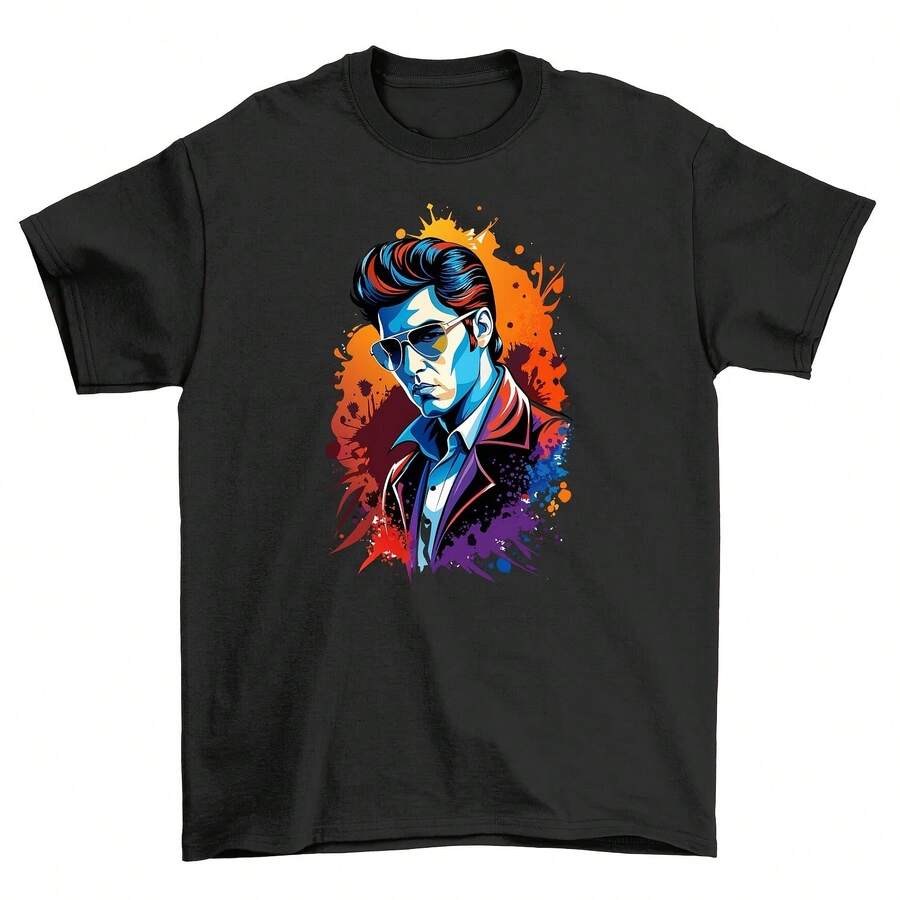 Retro_5 Man With Sunglasses Vintage Tee - Fun And Fanciful 100% Cotton Shirt, Un - 款式21 - 查看 1