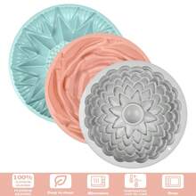 1PC Flower Shaped Silicone Cake Mold, Used For Baking Cakes, Bread, Pies, Jelly (Roses, Chrysanthemums, Sunflowers), And Large Circular Silicone Molds. Slight Color Difference Is A Normal Phenomenon And Does Not Affect Use. Kitchen Specific Baking Tools/Accessories - Multicolor - View 3