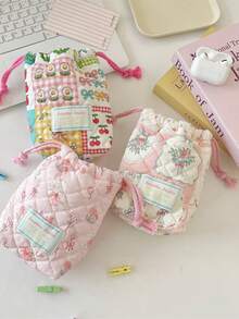 1个可爱绗缝相机包，CCD收纳袋，相机包，柔软材质，防摔防尘，小巧便携，适用于微单相机，简约便携，防摔防刮，多用途，适合户外使用，相机配件旅行必备，邮轮必备，宿舍必备，生日礼物，伴娘礼物，母亲节礼物，教师节礼物，返校礼物 - 彩色 - 查看 5