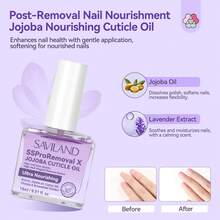 SAVILAND Set di solventi per unghie senza acidi: 3 in 1, solvente per smalto in gel a rimozione rapida per unghie con lattice liquido, smalto staccabile e olio per cuticole, olio per unghie ricco di olio di ricino, vitamine E per la protezione.