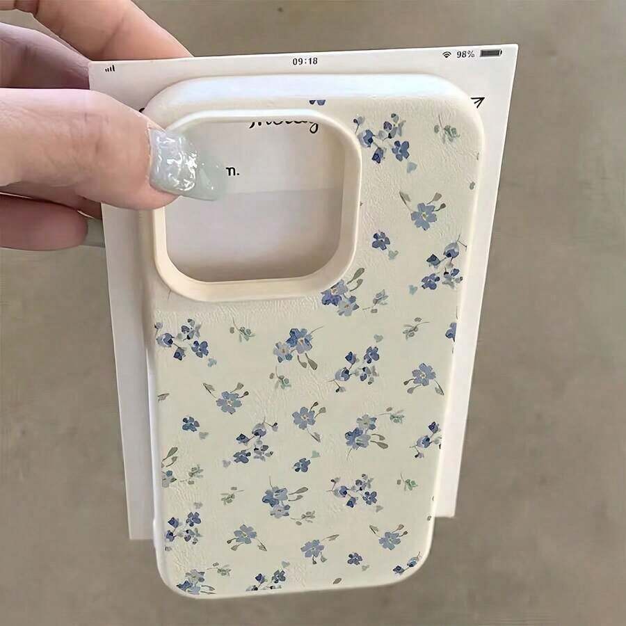 1pc 1pc White Matte Simple Lens Protection Full Screen Butterfly & Floral Pattern Cute & Fresh Phone Case, Personalized For  16 Pro Max, 15/14 Plus, 13, 12, 11 Valentines Gifts  17 Pro Max Case - 多色 6 - 查看 1