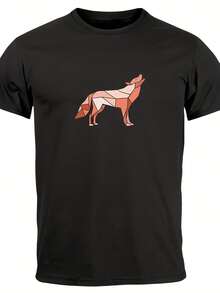 S Printed Polygon Graphic Wolf Outdoor Fashion Animal Hiking T-Shirt- - 款式9 - 查看 1