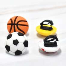 7 SZTUK/ZESTAW, Plastikowy, Pół 3D Seria Sportowa Klips do Sznurowadeł Akcesoria Dekoracyjne, Piłka Nożna Koszykówka Softball Siatkówka Rugby Wzór Nadaje Się Do Dekoracji Butów DIY