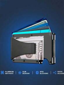 Paquete de tarjetas de fibra de carbono y metal con protección antirrobo, cepillo NFC, billetera ultrafina y de gran capacidad con desmagnetización. Billetera de aleación de aluminio ultrafina y resistente a los arañazos con clip para dinero de fácil extracción. Billetera metálica multifuncional, billetera diaria, regalo para novio/esposo/papá, portador de tarjetas de visita, portador de tarjetas de crédito para hombres, mini billetera, portador de tarjetas de visita, billetera, regalos de vuelta a la escuela, regalos para maestros.