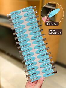 30pcs Blue Simple & Versatile Hair Clips, Alligator Hair Clips, Women Hair Accessories, Suitable For Daily Casual And Outdoor Wear, Hair Accessories, Women Accessories, Hair Slide, Hair Barrettes, Head Accessories, Hairpin - Blue - View 5