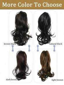 Claw Clip In Ponytail Extensions 12 Inch Synthetic Curly Wavy Fluffy Ponytail Hairpieces Hair Accessories For Women Girls Add Volume And Style To Your Hair - 彩色 - 查看 3
