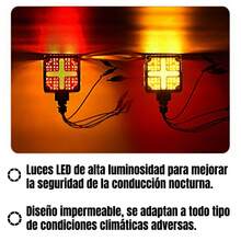 Luces De Señalización Decorativas Para Furgonetas, Luces Led Indicadoras Laterales, Luces Anchas Multifuncionales Para Todo Tipo De Camiones Y Remolques De Camiones, Piezas De Repuesto Impermeables Para Vehículos (Rojo + Amarillo) - A - Ver 3