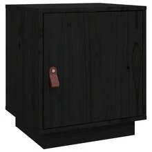 Comodino vidaXL nero, 40x34x45 cm, in legno massello di pino. - nero - Visualizzare 2