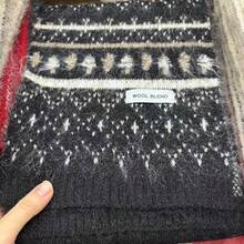 Weihnachts-Wolle-Winter-Schal |   Fair-Isle-Muster |   Warme Strickung mit Kaschmir |   Damen Herren