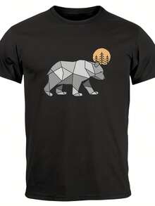S Polygon Bear Moon Outdoor Hiking Natural Print Print Fashion T-Shirt- - 款式7 - 查看 1