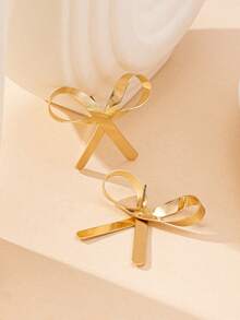 1 Pair Fashionable & Elegant Butterfly Metal Gold Leopard Print Pendant Earrings, Sophisticated Daily Wear For Women