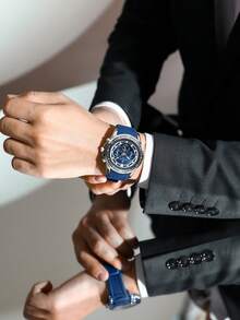 REWARD Men's Quartz Watch Business Fashion Style Calendar Luminous Hands Multifunction Wristwatch High Quality Gift Classic Design Silicone - Blue - View 6