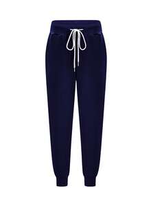 Women's Solid Color Casual Drawstring Jogger Pants