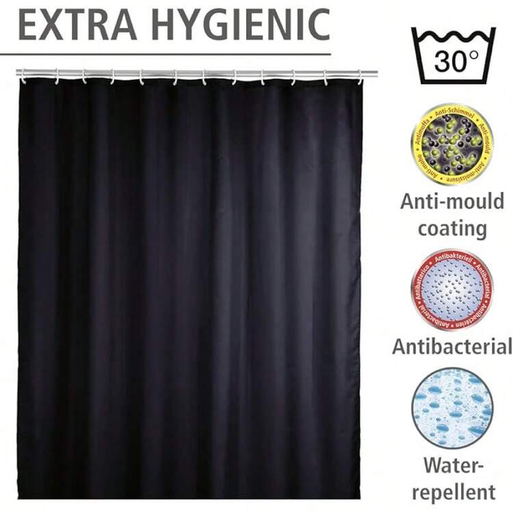 Shower Curtains - Black - View 6