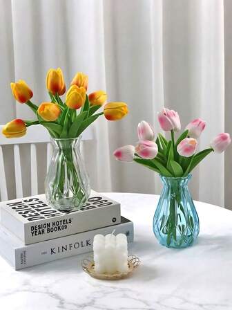 1 pieza, Jarrón de vidrio, Jarrón transparente simple, Maceta de vidrio, Jarrón de decoración para el hogar y la sala de estar, Decoración de mesa, Decoración de arreglos florales, Para diversas flores frescas y artificiales, Regalos de cumpleaños, Suministros para fiestas, Decoración de cocina, Decoración de habitaciones, Jarrón de vidrio, Suministros de decoración navideña para el hogar