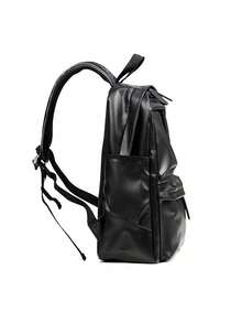 حقيبة ظهر رجالية من جلد البولي يوريثان مقاومة للماء، حقيبة سفر عصرية، مناسبة لحمل كمبيوتر محمول 15.6 بوصة