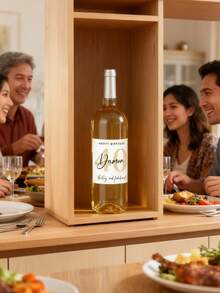 Personalized Milestone Birthday Wine Label Gift, For Her. Elegant Floral Bottle Sticker, Can Print Name And Age, Suitable For 30th, 40th, 50th And 60th Birthday.,Kitchen Essentials ,Scandinavian Style - Multicolor - View 6