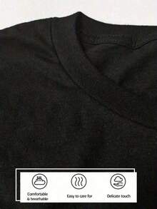 Camiseta de gimnasio para chicas, divertida, estilo vintage, holgada, cómoda, de algodón, estilo urbano, unisex. - Negro - Ver 5