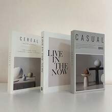 3pcs Minimalist Fake Book Decor With Inspirational Quotes, Suitable For Office, Villa, Coffee Table - Multicolor - View 3