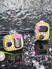 Fully Rhinestoned Flower Shaped Prayer Counter, Cute & Creative Electronic Counter, Manual Counting Device For Chanting Sutras - Multicolor - View 19