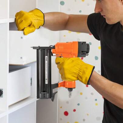 Professional Air Nailer Micro Pin Pneumatic 0.39-1.97inch Nail Gun Pneumatic Stapler Finish Nailer Finishing Wood Framing Tool