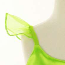 Conjunto de accesorios de disfraz de cosplay, vestido verde, alas de mariposa, falda pannier, varita de hada, conjunto de joyas - Verde - Ver 2