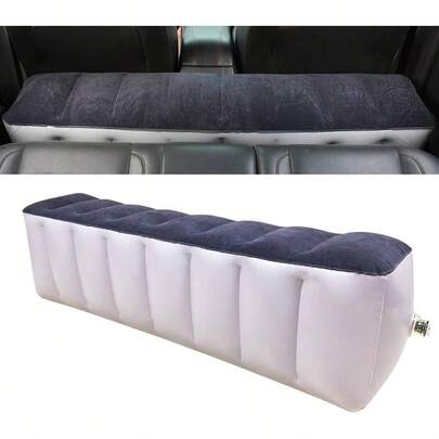 車中泊マット 後部座席 エアーベッド 車載 隙間埋め スペースクッション(高さ40cm 幅29cm 長さ130cm) 中央に凹みがない カー用品 車中泊ベッド 旅行用 キャンプ用品 快適空間 仮眠 犬 ドライブベッド(濃紺 高さ40CM+12V 電動エアーポンプ)