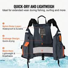 Wasserrettungsweste (PFD), robuste Nylon-Rettungsweste mit 110 N Auftrieb, geeignet für verschiedene Wasseraktivitäten – Angeln, Kajakfahren, Surfen, für Männer und Frauen, Größe XL - Größe XL - Übersicht 3