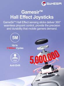 GAMESIR GameSir G8 Galileo Mobile Gaming Controller Compatible With IPhone 17 16 15 Series IOS Android Cellphone Gamepad Game Controle With Hall Effect Joystick And Triggers For Mobile Phone Cloud Gaming Egg Ns Emulators Adapted To Size 110-185mm In Length Support Game Pass Steam Link Moonlight PS Remote Play Softwares Detachable Faceplates 2 Mappable Back Buttons 3.5mm Audio Jack 5 Million-Click Lifespan ABXY Buttons, Type-C Wired Connected, Grey