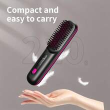 RAF Portable Wireless Hair Straightener Brush, 3 Temperature Settings, Fast Heating, Rechargeable 2000mAh Battery, Anti-Scald Design, Ionic Technology, Digital Display, USB Charging, Compact & Lightweight, Ideal For Home & Travel Use, Great Gift For Women - Multicolor 2 - View 3