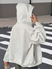镂空金属环超大拉链连帽衫，适合秋、冬、春三季穿着，适合度假、上学、居家、日常、街头、摄影等各种场合，简约、Y2K、休闲、学院风、街头风、办公风、可爱风、性感风，也适合秋季、冬季、圣诞节、新年等节日，还适合外出、角色扮演等场合，时尚百搭。 - 淺灰色 - 查看 10