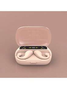 Y99 Clip-On auriculares inalámbricos deportivos Bluetooth 5.2 Control táctil impermeable con micrófono pantalla LED adecuada para - Rosa - Ver 1