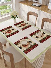1pc Christmas Nutcracker Table Runner, Christmas Decor Table Runner, Christmas Linen-Like Table Runner, Table Runner, Table Runner, 1pc Table Runner, 4pcs Placemats, 1pc Cushion Cover, 3 Products Available, Seasonal Home Decor Indoor/Outdoor Party Supplies, Winter Home Decor, Christmas Decoration, Christmas Room Decor, Christmas Party Decoration - Multicolor - View 12