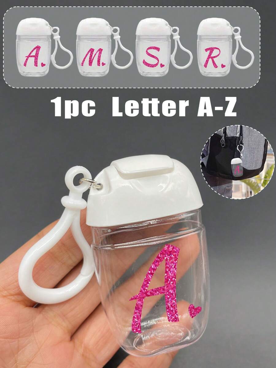 Rose Red Gold Letter Love A-Z Creative Printing Pattern, Transparent Hand Sanitizer Empty Bottle, Travel, Bracket Hook White Flip, Reusable Lid, Portable Empty Bottle Can Be Refilled, Cosmetics Container, Suitable For Liquid Lotion, Travel, Family Storage, Outdoor Travel, Is A Thoughtful Gift For Family And Friends, Graduation Gift, Mother's Day Gift, Anniversary Gift.