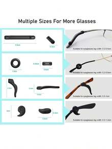 16-Pair Comfort Silicone Anti-Slip Behind-Ear Glasses Grips | Universal Fit For Fashion Glasses/Readers/Sports Glasses, Non-Slip Secure - Multicolor - View 2