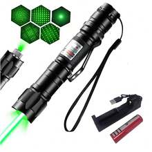 10000m USB Charging Green Laser Torch Green Laser Pointer Long-Distance High Power Rechargeable Handheld With Starry Sky Cap And Adjustable Focus Laser Pen Pet Cat Hand Laser Light Outdoors Camping