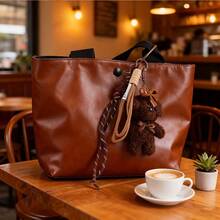 1件手工编织绳熊钥匙扣 - 棕熊钥匙圈 时尚动物吊坠挂绳，适用于成人包包、男女手提包、背包和钥匙 - 装饰熊包钱包挂饰钥匙链配件，熊包挂件包包配件熊吊坠钥匙扣小饰品，情侣及生日、情人节礼物，男女成人皆宜 - 彩色 - 查看 7