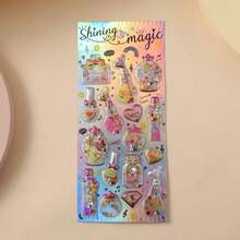 3D闪亮魔法公主摇摇贴纸，可爱设计，镶嵌水晶，趣味十足，创意无限，采用PVC材质。多种款式可选，适用于贴纸簿、笔记本电脑、冰箱，以及装饰卡通主题DIY手机壳。 - 彩色 - 查看 7