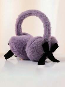 1pc Foldable Plush Ear Muffs, Cute & Warm Ear Covers For Women, Winter Ear Protection For Students - Multicolor - View 2