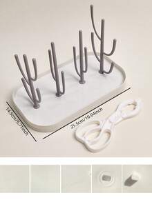 1 pieza Escurridor de biberones con bandeja, Escurridor de biberones de gran capacidad, Secado y drenaje rápido para biberones, chupetes, diseño de soporte desmontable, biberón y chupete no incluidos - Multicolor - Ver 9