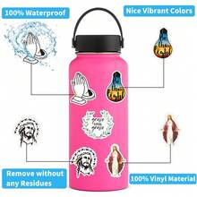 50 件耶稣基督教贴纸，圣经经文信仰贴纸乙烯基美学书籍阅读贴纸美学乙烯基贴纸高品质贴纸贴花剪贴簿、日记、笔记本电脑、保险杠、滑板、水瓶、电脑、手机贴纸可以为您的生活带来很多乐趣，是送给成人的完美礼物 - 彩色 - 查看 7