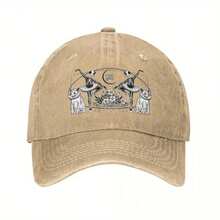 Le Mort Tarot Card Cowboy Hat - Sun Protection Boonie Hat With Intricate Design, Military DulCap For Men & Women, Mixed Colors, Hand Wash Or Dry Clean, Unique Gift Idea, Stylish Headwear, Durable Headgear - 自然的 - 查看 1