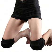 1Pair Sports Compression Knee Pads Elastic Knee Protector Thickened Sponge Knee Brace Support For Dancing Workout Training, Sports Knee Pad Breathable Elastic Knee Protector Dance Yoga Football Knee Brace Anti-Slip Compression Fitness Knee Pad - Black - View 13